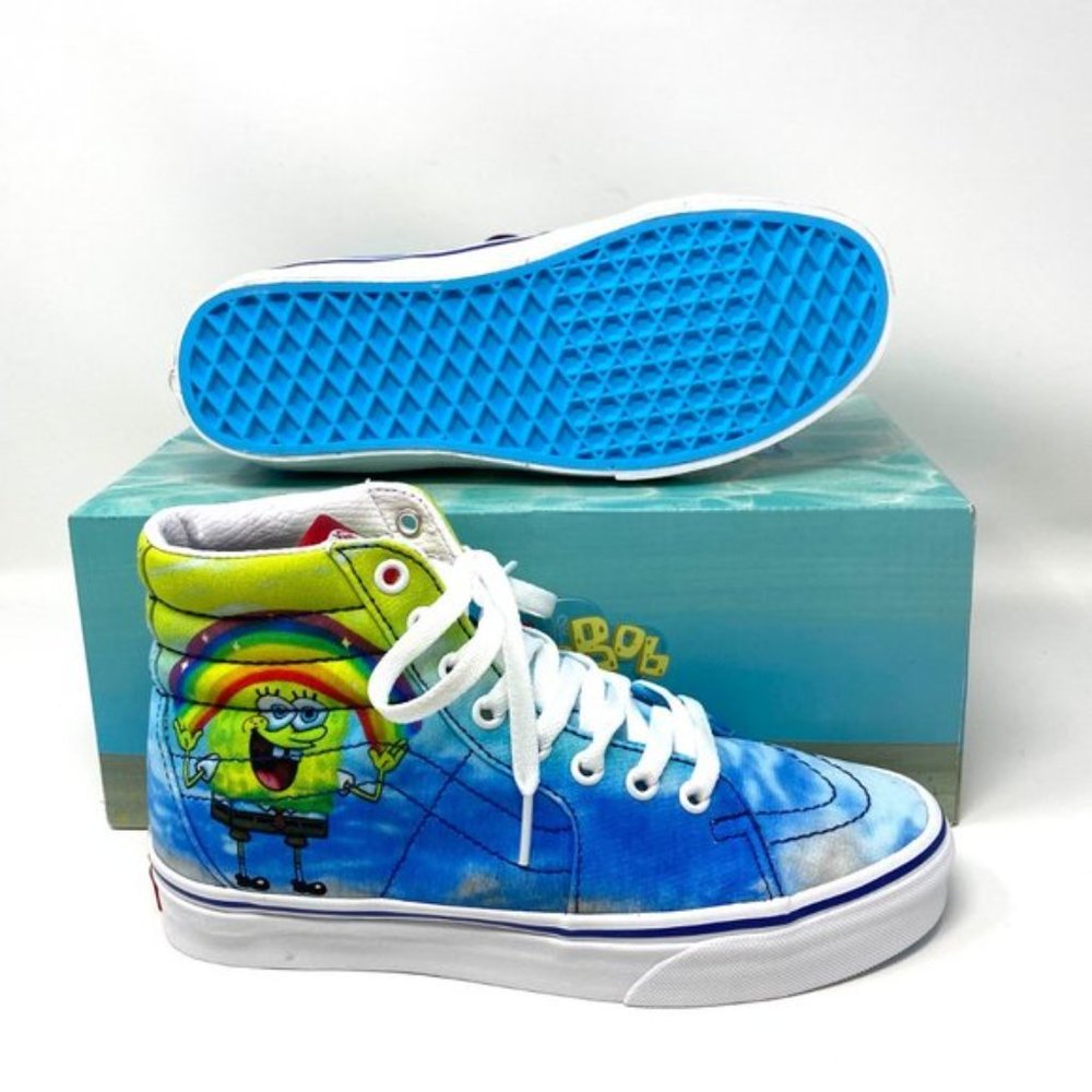 Vans SpongeBob SquarePants Collaboration SK8-Hi Blue Men's High Tops VN0A32QGZAW - Picture 3 of 10